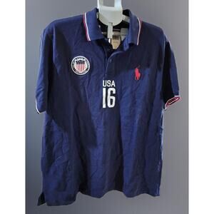 Polo Ralph Lauren Custom Fit Men's XXL USA 16 United States Of America Fr Navy